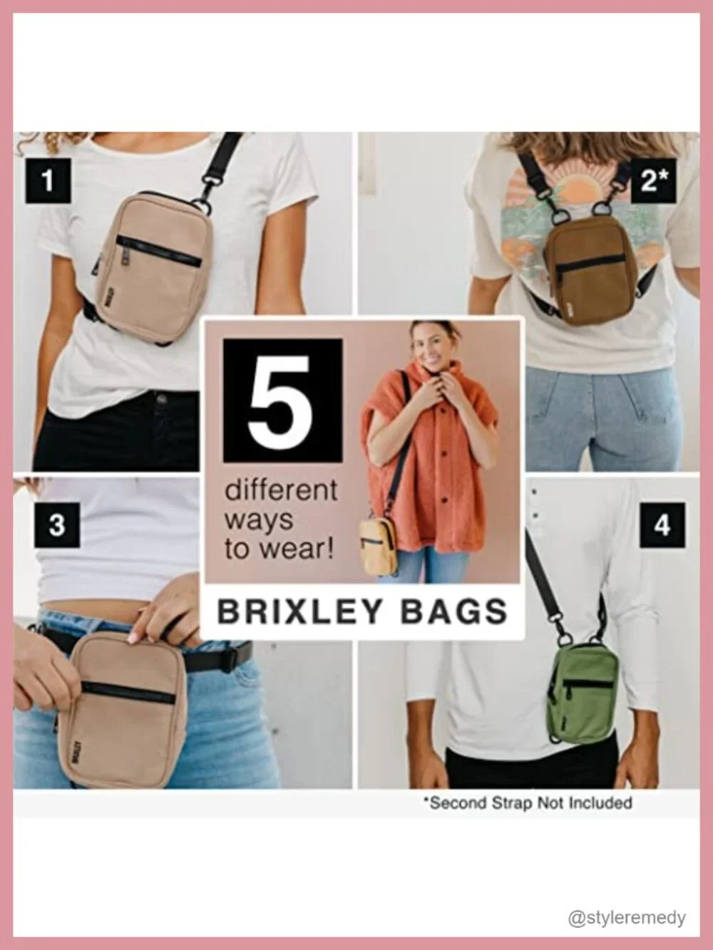 Crossbody Sling Bag, 9 Pocket Travel Purse, Nylon Fanny Pack